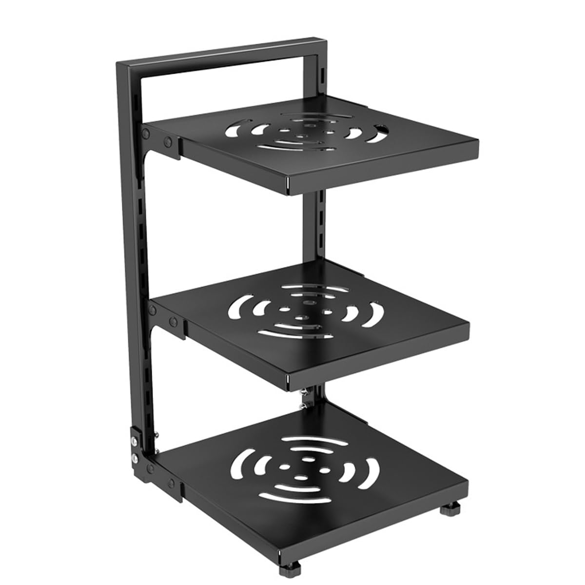 AIYoo Pots and Pans Organizer for Cabinet Black Adjustable 3 Tier Pot Organizer Rack Under Sink or Floating Shelf Heavy Duty Kit