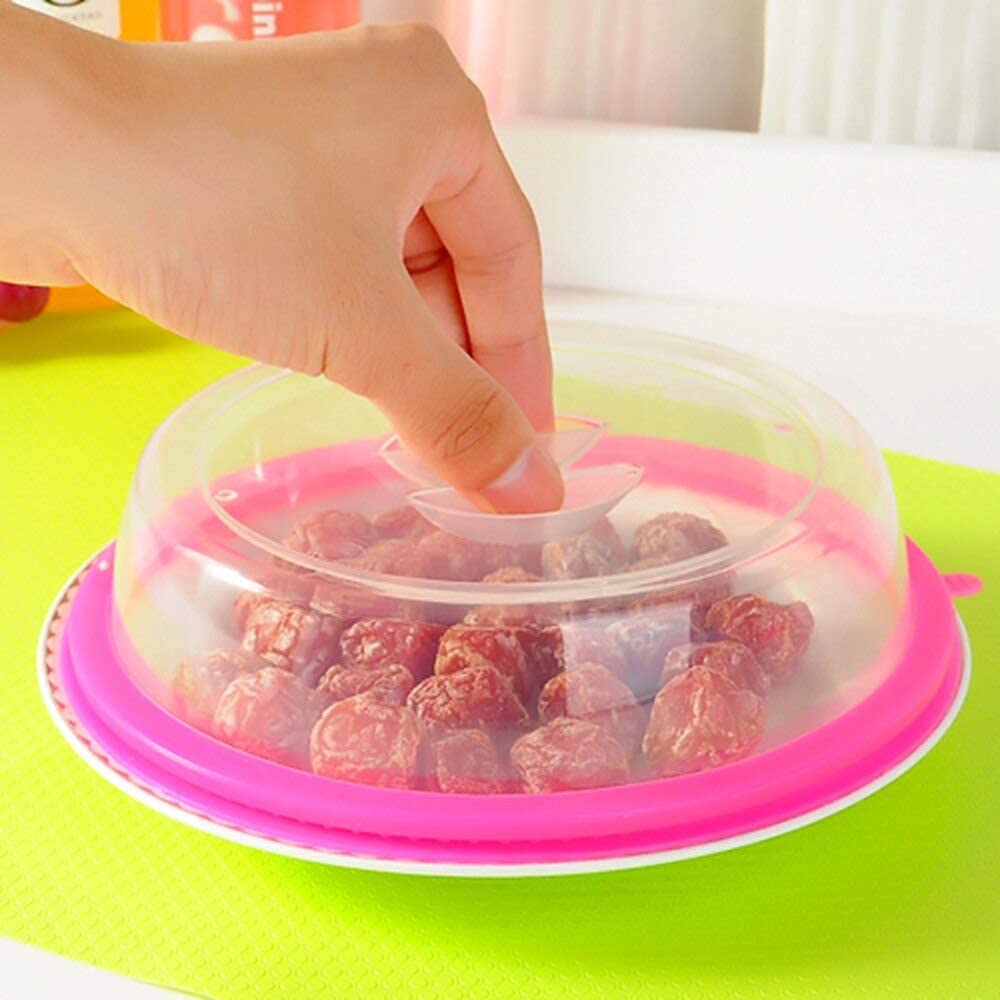 Prisma Collection Microwave Oven Plate Cover Sealing Cap Food Plate Cover Lid PP Silicone Refrigerator, Diameter 20cm for Kitche