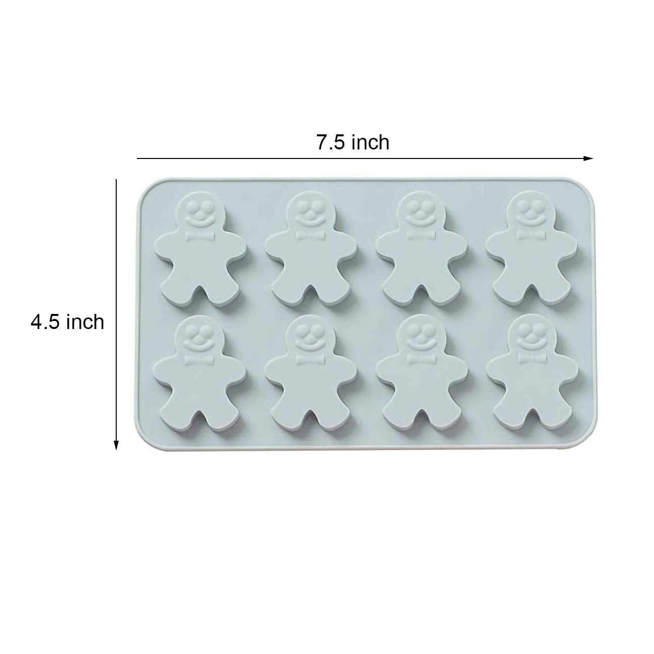 Moldfun 2Pcs 8-Cavity Gingerbread Man Ice Cube Tray Silicone Mold For Diy Chocolate Candy Gummy Jello Jelly Bakeware Baking Muff