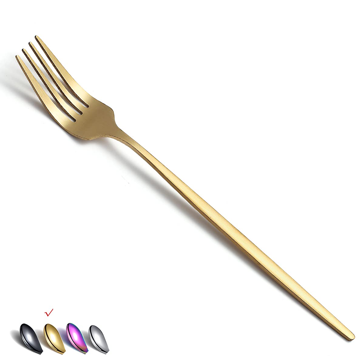 Matt Gold Dinner Forks 6 Piece, Stainless Steel 8.4'' Forks Silverware Set, Dessert Forks, Table Forks, Salad Forks For Home, Ki