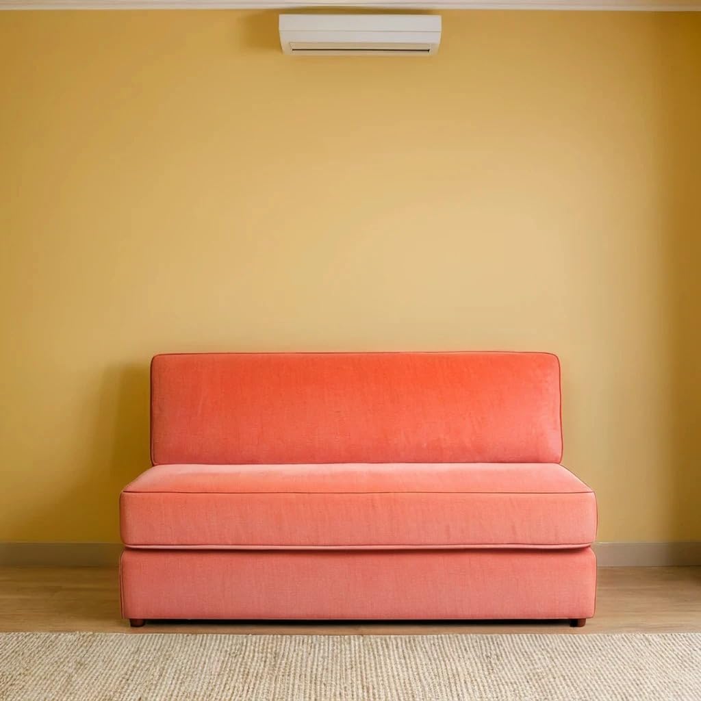 Pum Pum Epe Foam 2Seater Sofa Cum Bed  36 Inch Width, Convertible Design, Lightweight & Foldable (Peach)