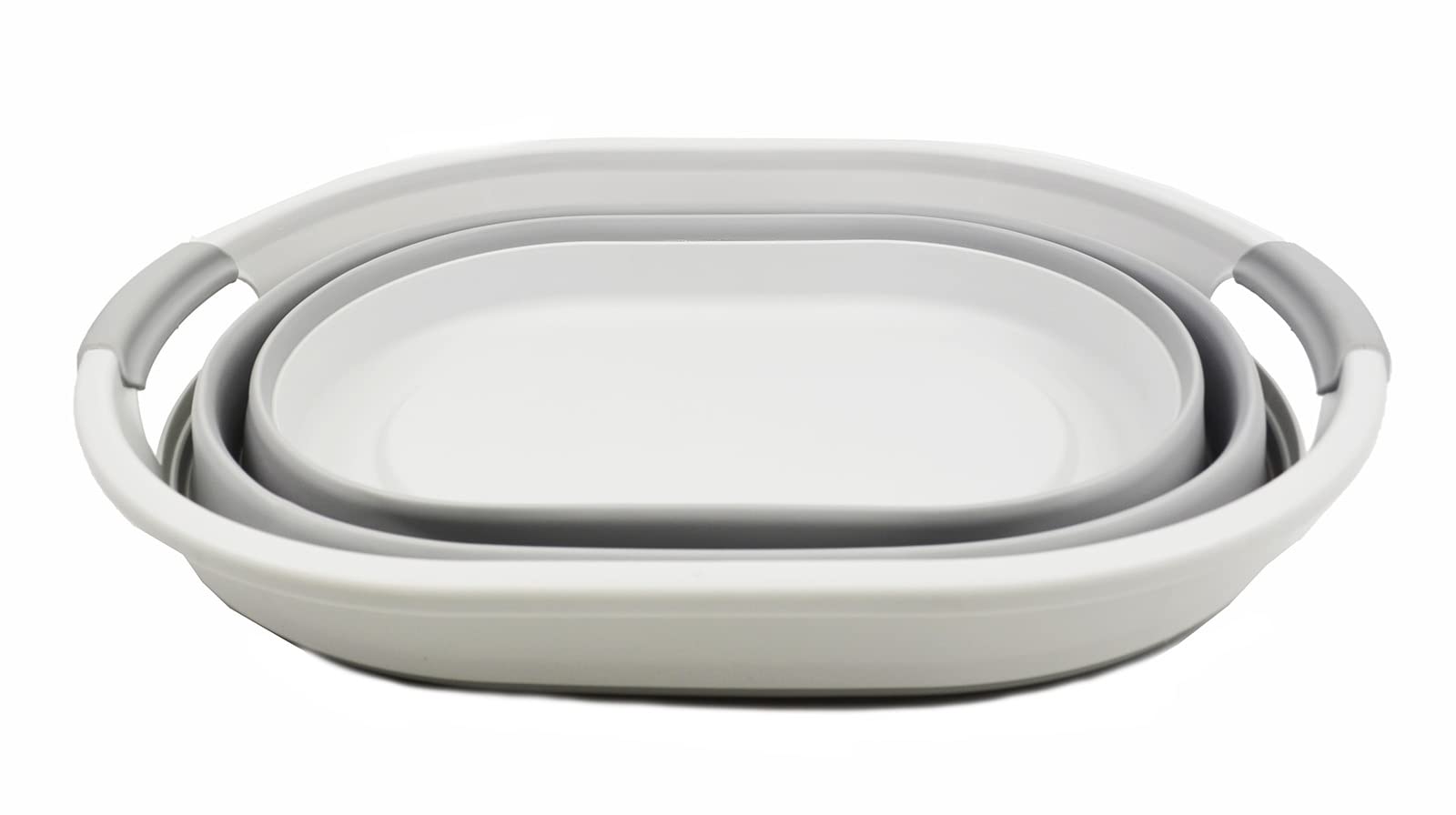 Sammart 28L (7.4 Gallon) Oval Collapsible Plastic Laundry Basket - Foldable Pop Up Storage Container/Organizer - Portable Washin