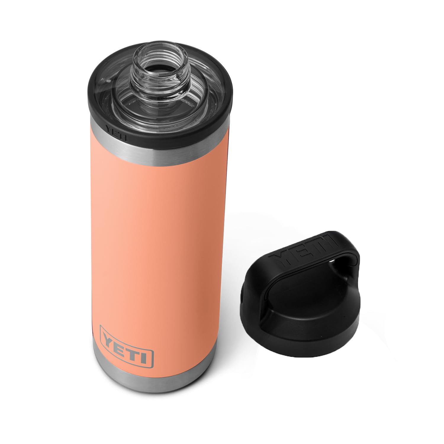 YETI Rambler 18 oz Bottle, Leakproof, Vacuum Insulated, Stainless Steel with Chug Cap, Low Country Peach