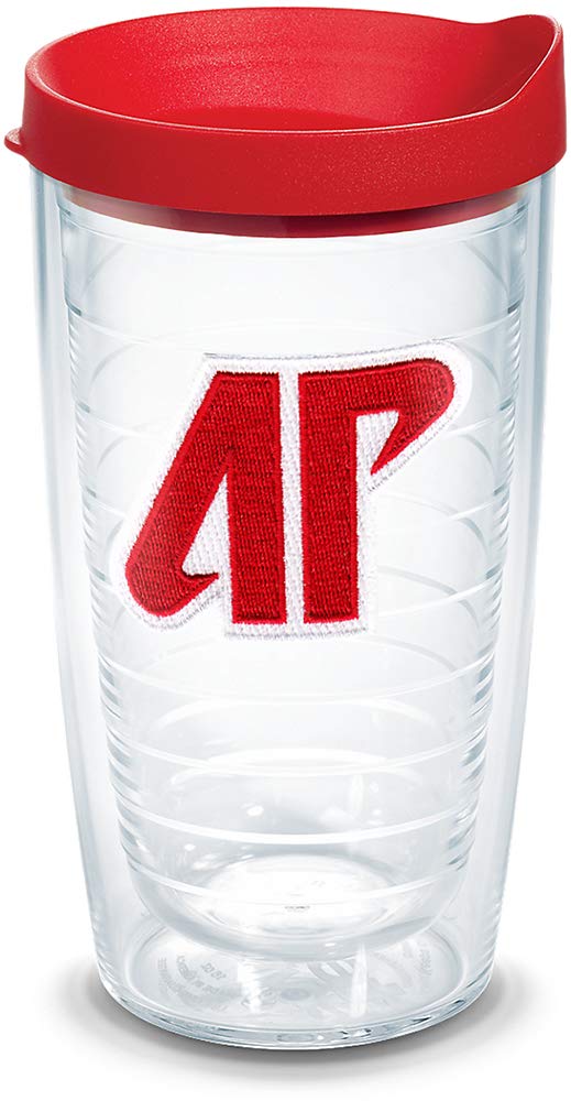 Tervis Austin Peay Governors Logo Tumbler With Emblem And Red Lid 16Oz, Clear