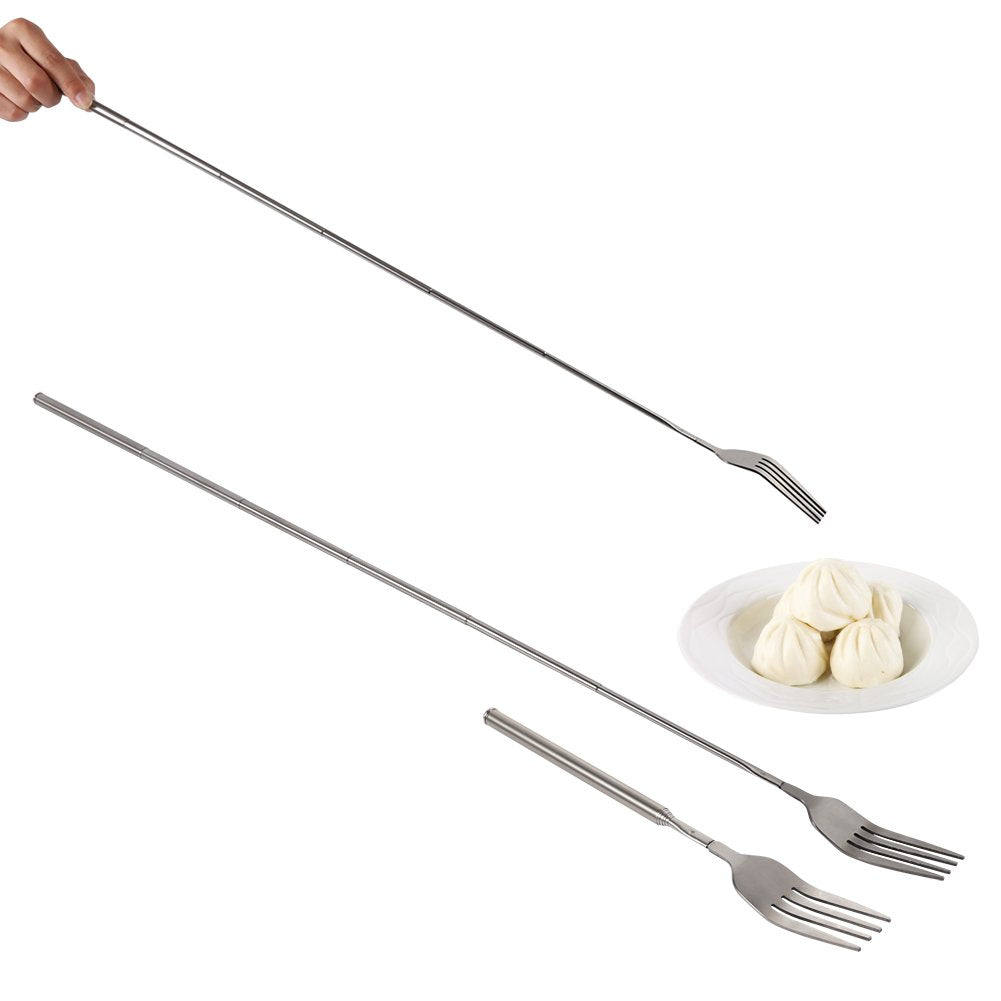 Extendable Fork - Stainless Steel Dinner Fork - Metal Fruit Fork Dessert Fork Cutlery For Home, Kitchen, Restaurant, Dishwasher,
