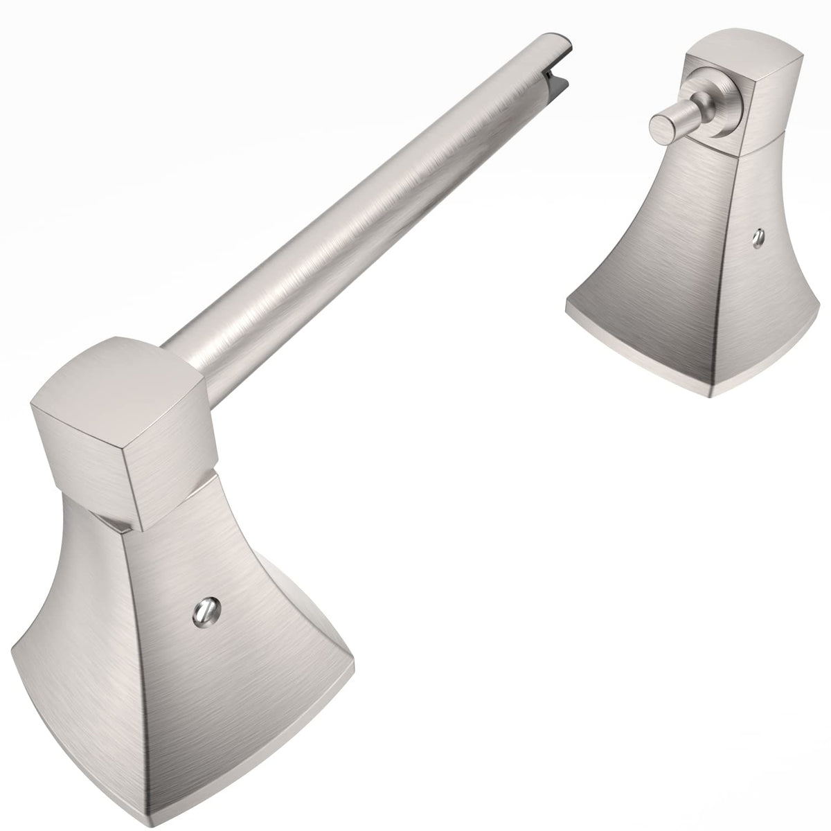 Wzrua Brushed Nickel Toilet Paper Holder Bathroom Double Post Pivoting Tissue Roll Holder Stainless Steel And Zinc Alloy Wall Mo