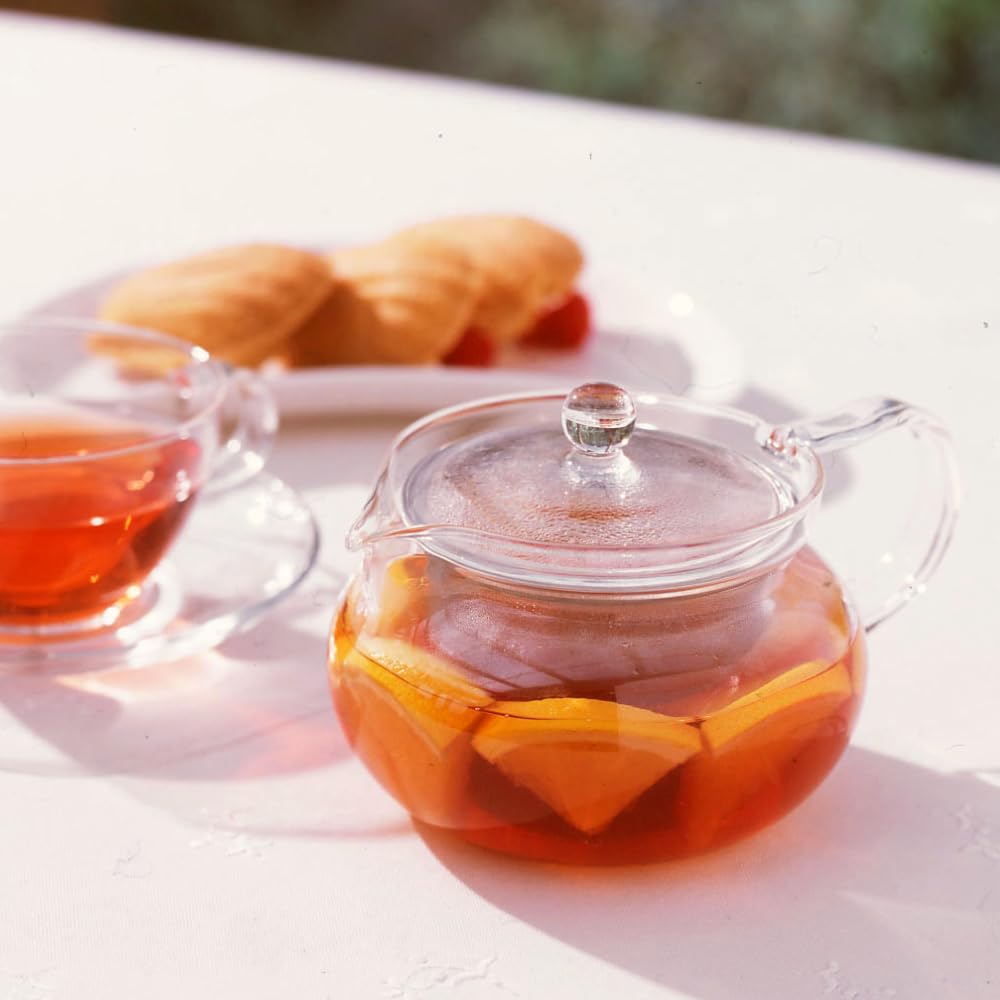HARIO ChaCha Kyusu Glass Tea Pot, 450ml, Model CHJMN-45T, Perfect for Tea Lovers