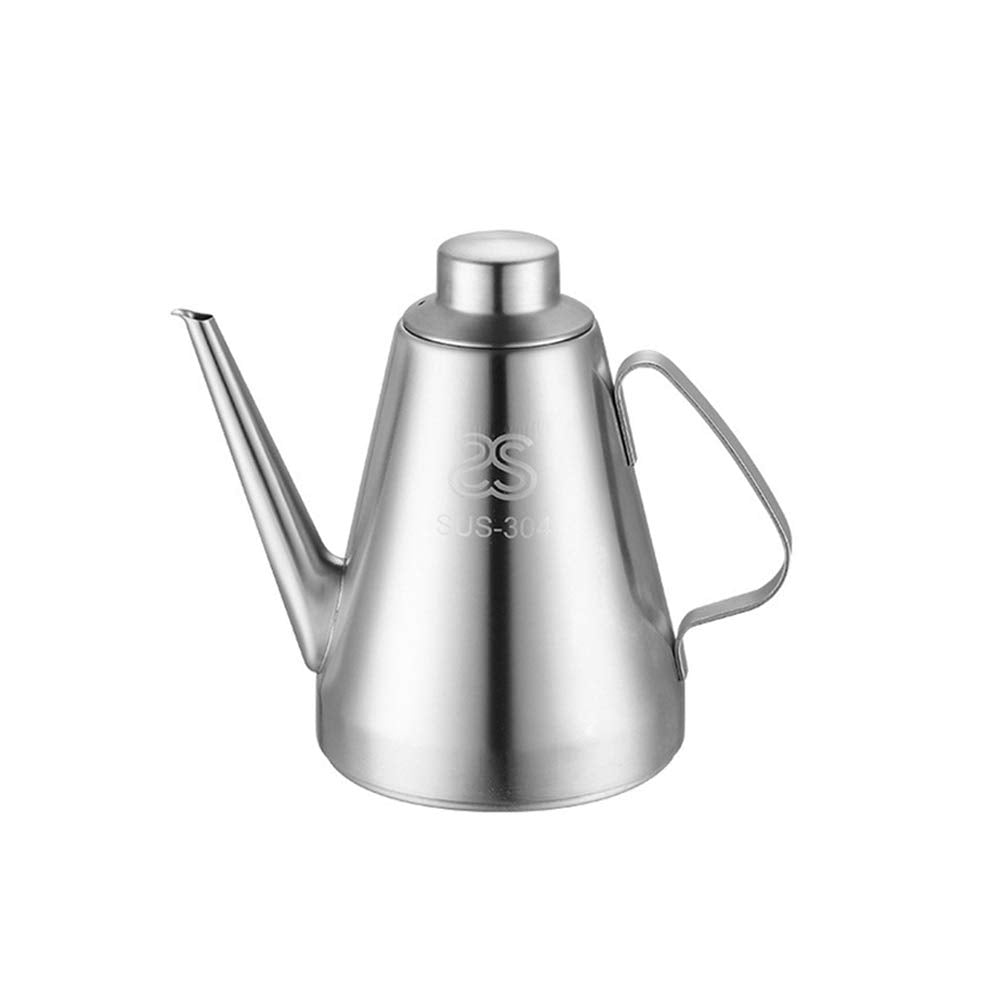 Hemoton Stainless Steel Oil Can Vinegar Pot Bottle Oil Dispenser Edible Oil Container Cruet Pot Kitchen Tools (700Ml Middle Size