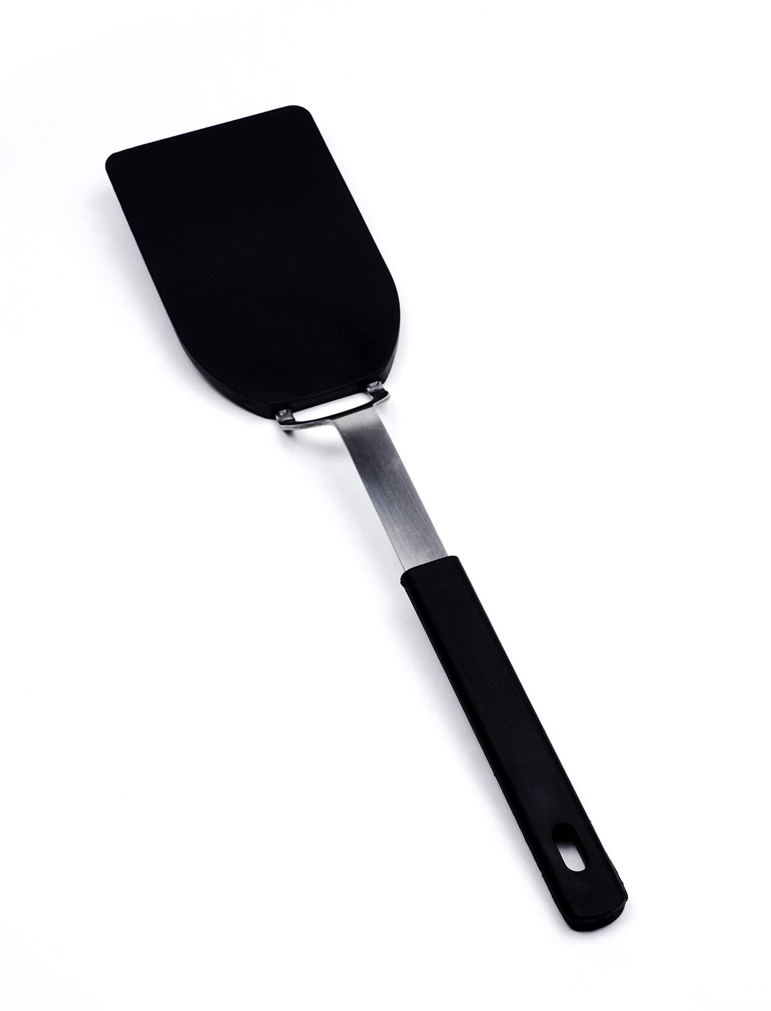 Rsvp International Kitchen Tool Collection Flexible Nylon Spatula, Stainless Steel Handle, 12X2.75'', Black