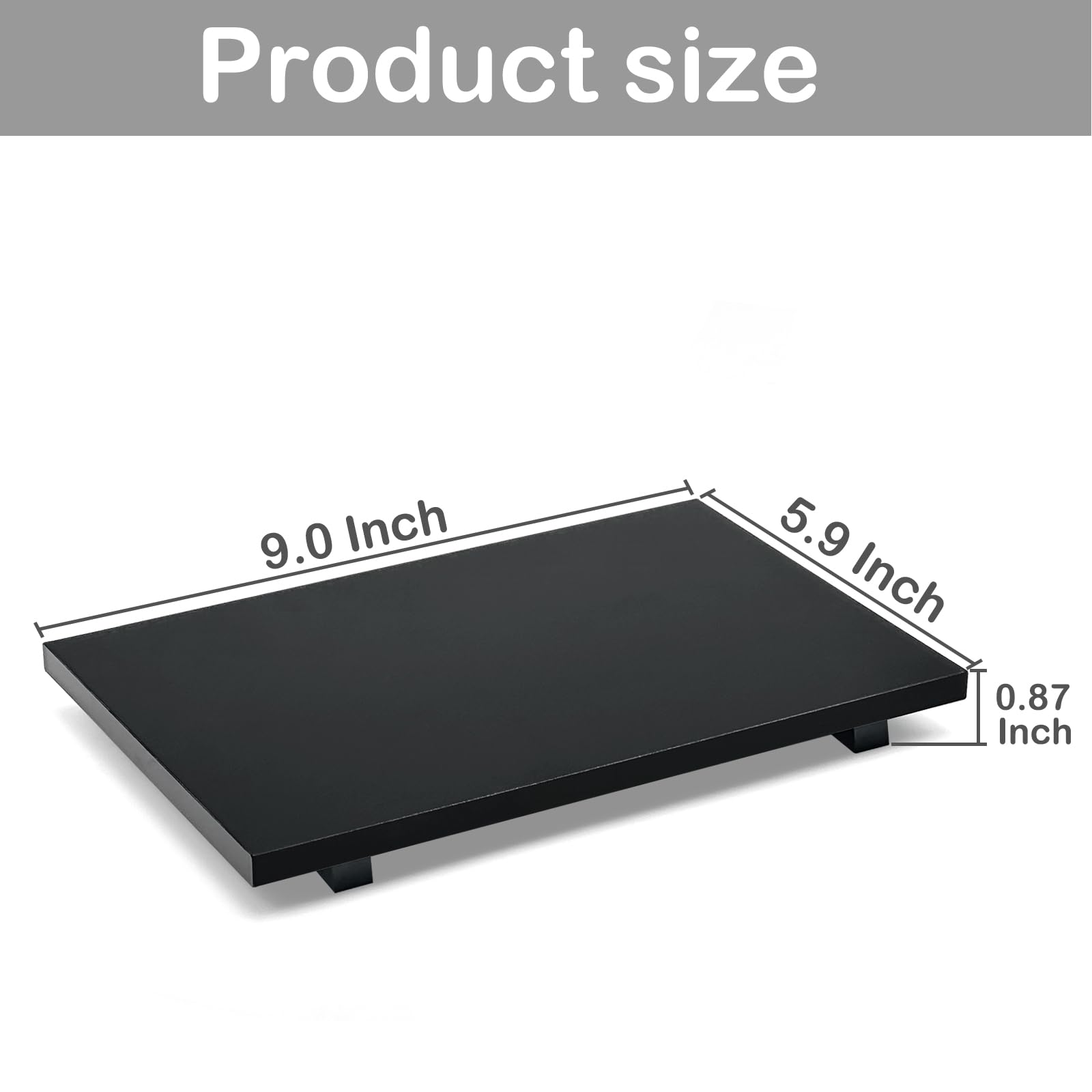 Acrylic Soap Tray, Soap Pedestal Stand Sink Tray, Soap Bottle Riser Stand For Kitchen Bathroom, Black