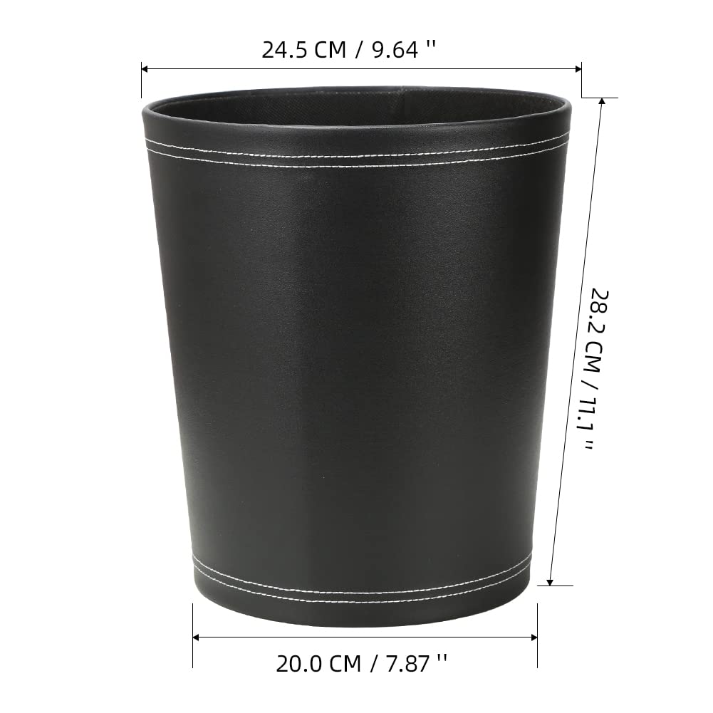 Kingfom Classic Pu Leather Trash Can Wastebasket, Small Garbage Container Can For Bathrooms, Powder Rooms, Kitchens, Home, Offic