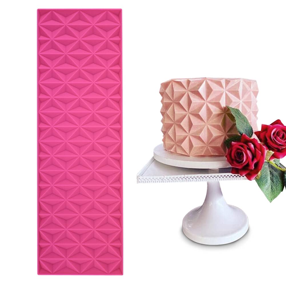 Fondant Molds Silicone Shapes Border Decoration, Fondant Impression Mat Diamond Lace Mat Mold Silicone Fondant Baking Cake Molde