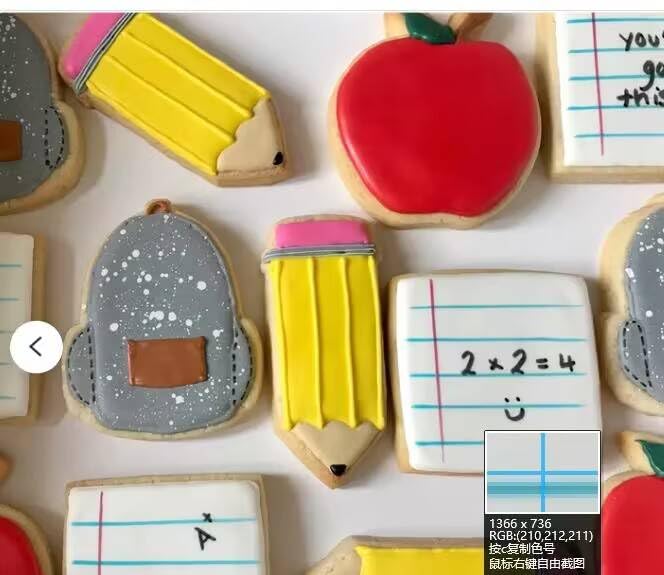 Lubtosmn Back To School Cookie Cutter Set-4 Piece-Bag, Book, Apple, Pencil Fondant Biscui Cutters