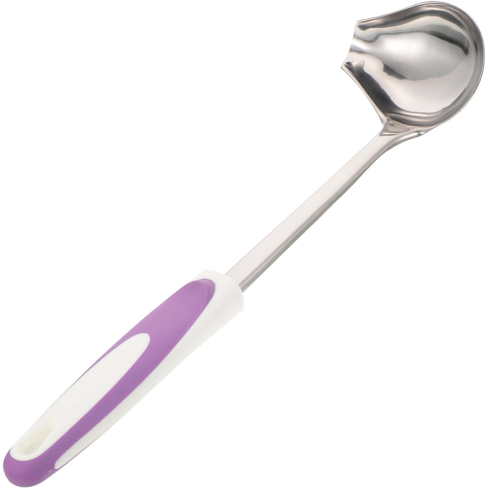 OSOLADY Stainless Steel Gravy Ladle with Nonslip Handle, Small Sauce Spoon with Angled Pour Spout, Polished Kitchen Serving Ute