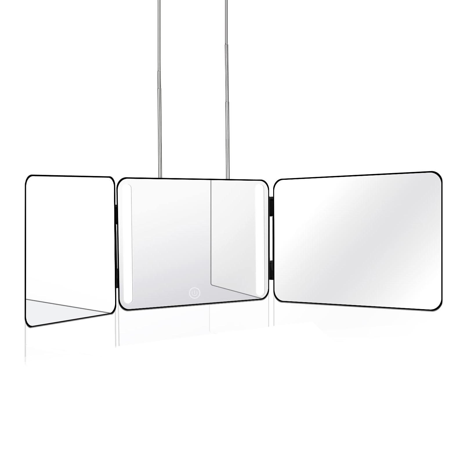 Janmpask Led 3 Way Mirror For Self Cutting Mirror Vanity Mirror Barber Supplies Accessories 360 Makeup Mirror With Light Trifold