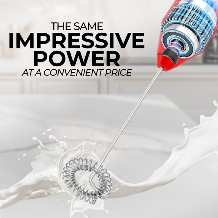 Zulay Frothmate Powerful Milk Frother For Coffee - Portable & Compact Handheld Foam Maker For Lattes, Cappuccinos, Matcha, Hot C