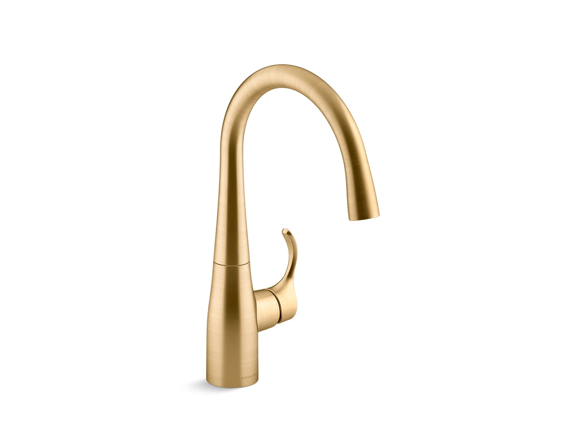 Kohler 22034-2Mb Simplice Single Handle Kitchen Bar Faucet, Prep Sink, Wet Bar Faucet, Vibrant Brushed Moderne Brass
