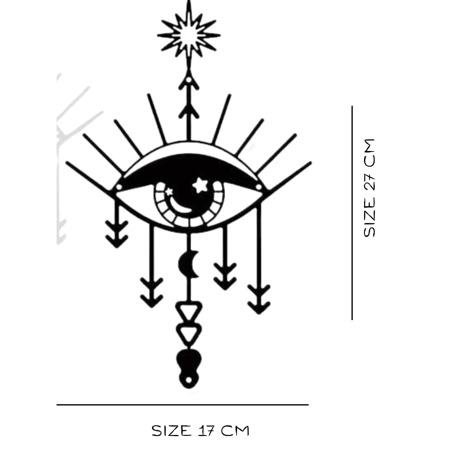 Blind Shop Magic Eye Metal Wall Art Decor, Black Wall Hanging Decor Silhouette Wall Art For Home Bedroom Living Room Bathroom Ki