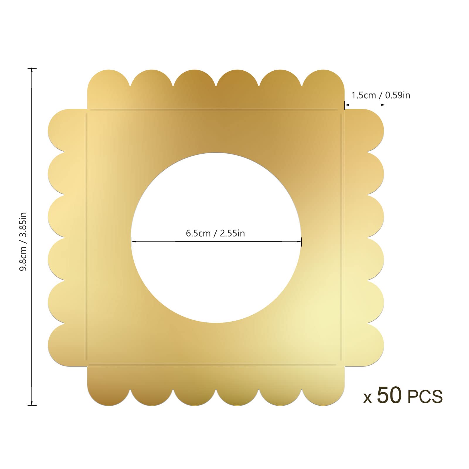 50 Pcs Candy Apple Box Base,Golden Cardboard Taffy Apple Inserts, Square Caramel Apple Wraps Tray, Clearly Diy Candy Apple Holde