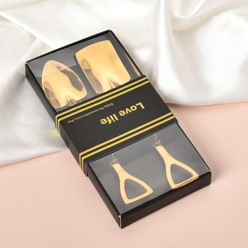 Golden Shovel Spoons For Desserts Coffee Tea Shovel Spoon Set Grapefruit Spoons Set Of 2 Flat Watertermelon Ice Cream Spoons Gif