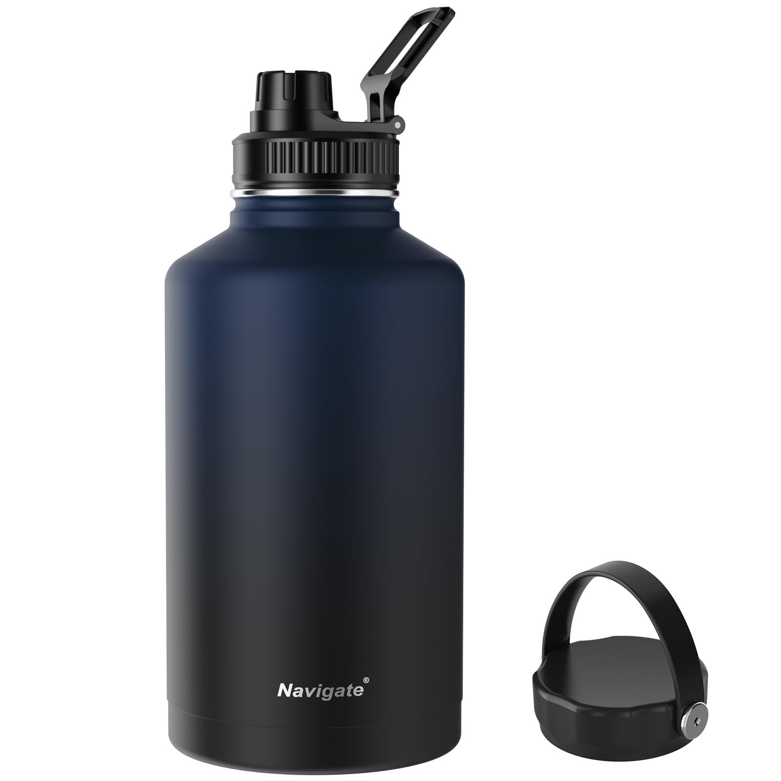 Navigate 64 oz Stainless Steel Insulated Water Bottle,Double Walled Leak Proof Keep Cold for 24 Hrs Hot for 12 Hrs,Wide Mouth Wa