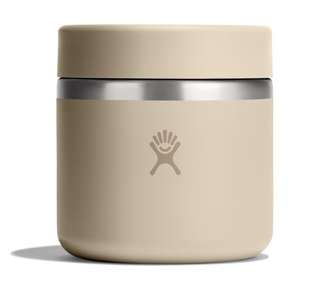 Hydro Flask Food Jar - Insulated Stainless Steel, Snack Travel Container for Hot Food & Soup 20 Oz Oat Tan