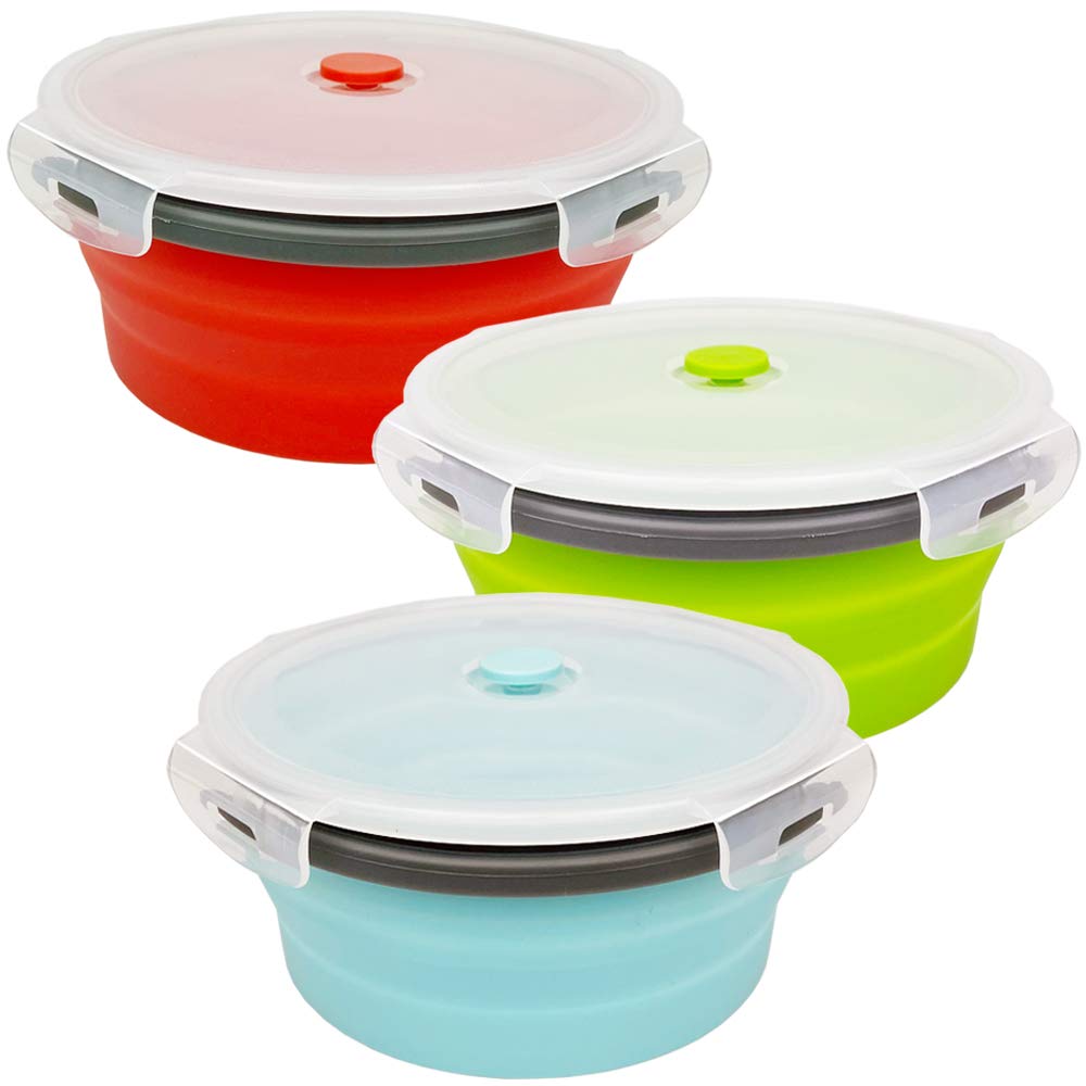 Cartints 1200Ml Large Collapsible Food Containers Silicone Lunch Containers Silicone Leftover Food Containers, Ideal For Camping