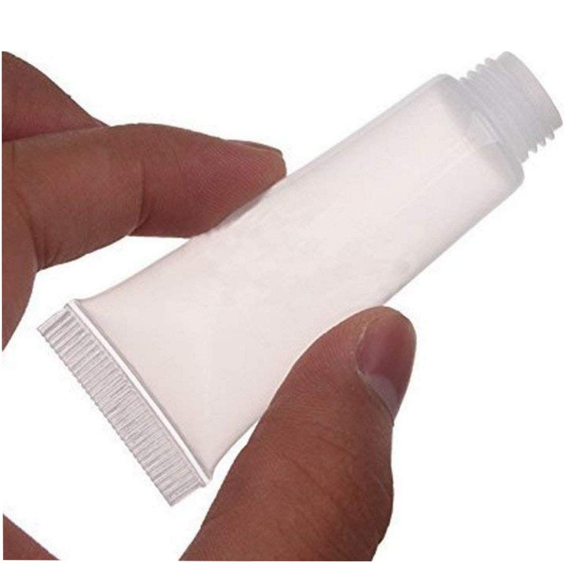 20Pcs Clear Empty Refillable Plastic Soft Tubes Squeezable Bottle Packing Cosmetic Sample Container Jars Storage Holder For Faci