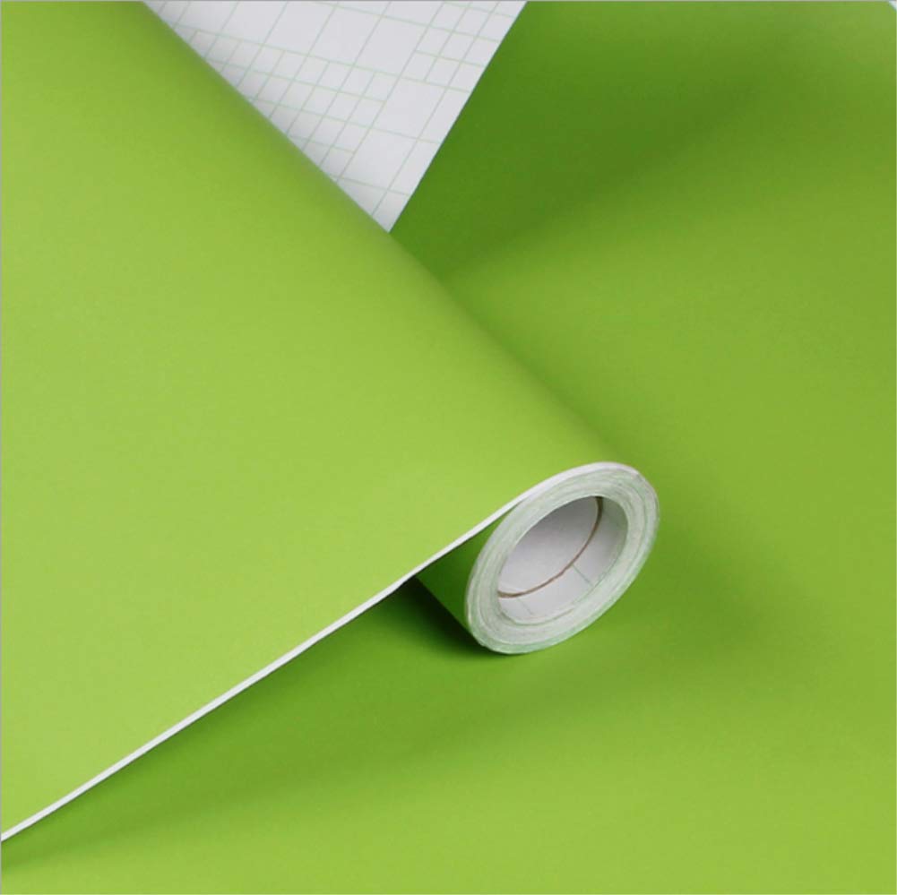 Yija Solid Color Frosted Waterproof Wallpaper Shelf Drawer Liner Self-Adhesive Cabinet Sticker 15.6 Inch By 98 Inch (Green)