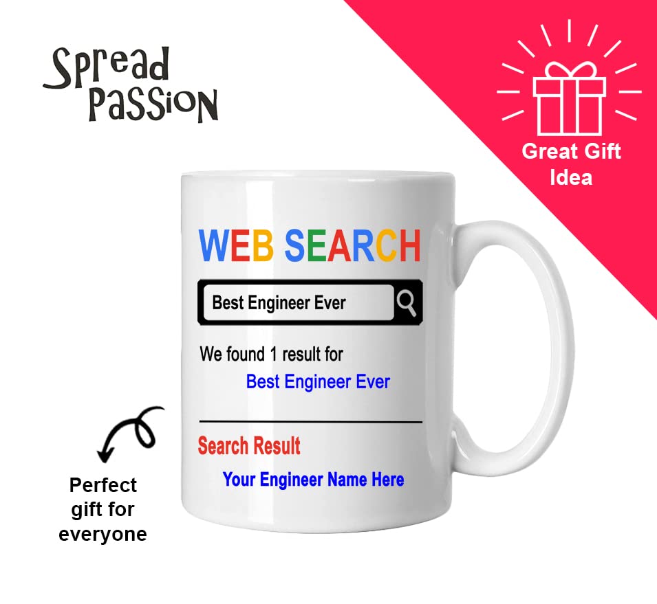 Spreadpassion Personalized Engineer Mug, Best Engineer Ever, Gift For Engineer, Birthday Christmas Basket Gift Idea, Custom Engi