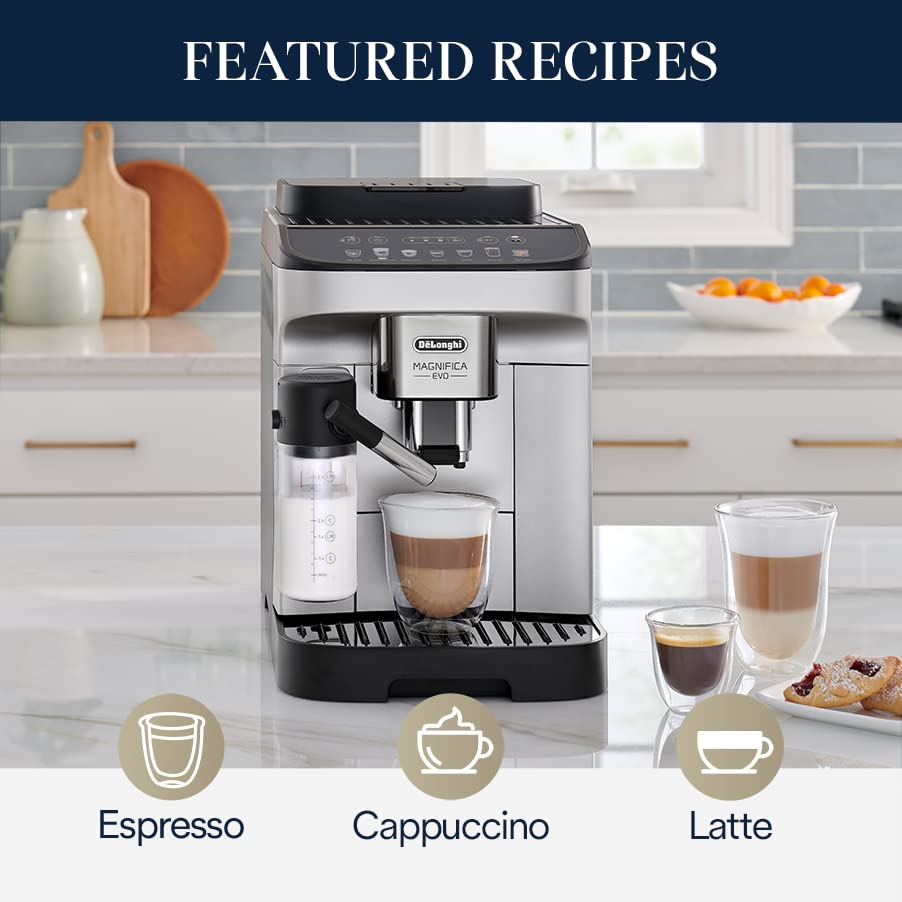 De'Longhi Magnifica Evo With Lattecrema System, Fully Automatic Machine Bean To Cup Espresso Cappuccino And Iced Coffee Maker, C