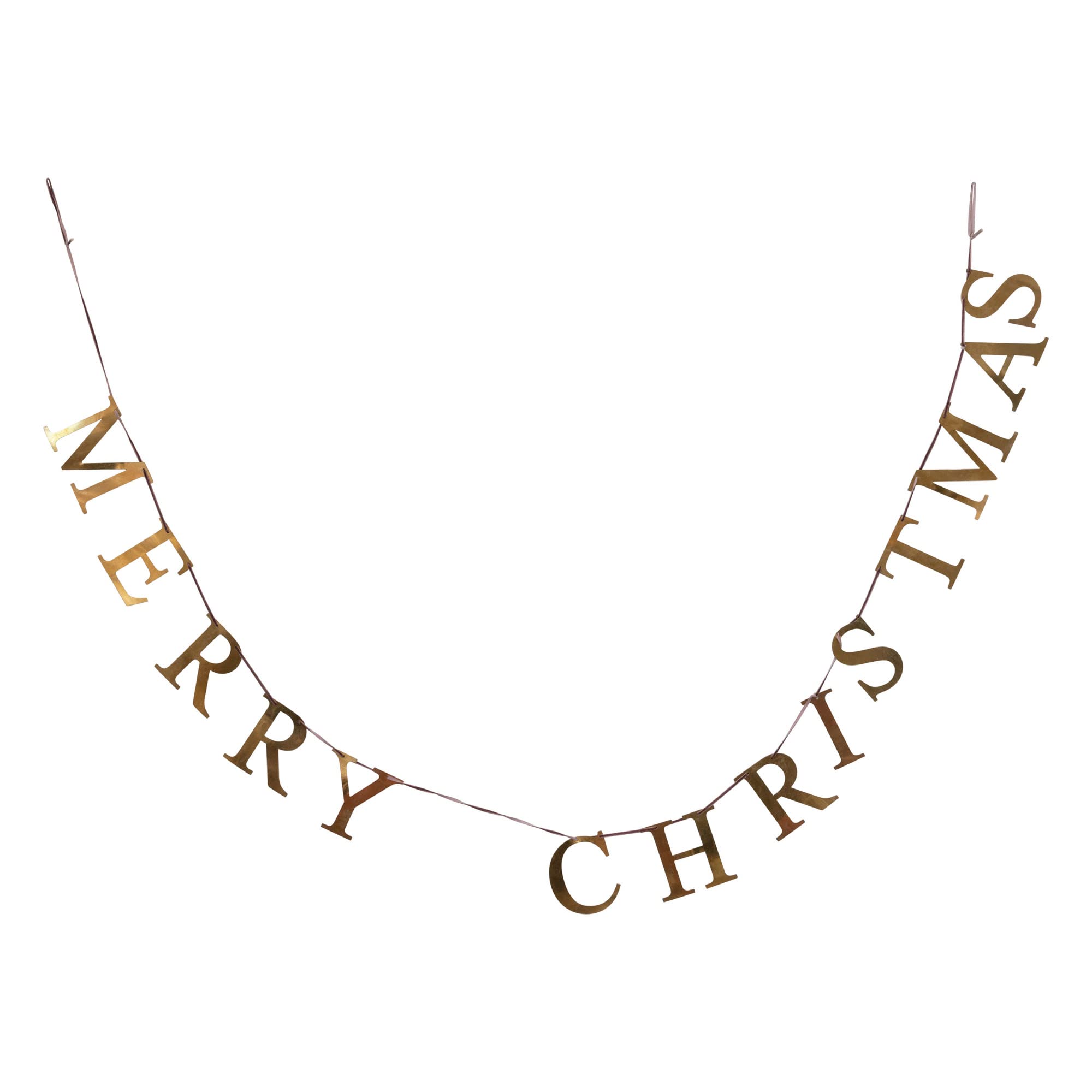 Creative Co-Op 55 L Merry Christmas, Brass Finish Metal Garlands, Multi