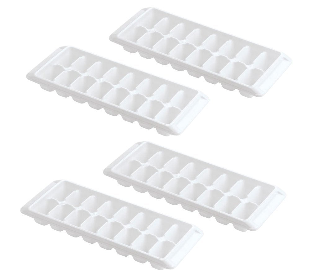 Kitch Easy Release White Ice Cube Tray, 16 Cube Trays (Pack Of 4) (4 Pack - 64 Cubes)