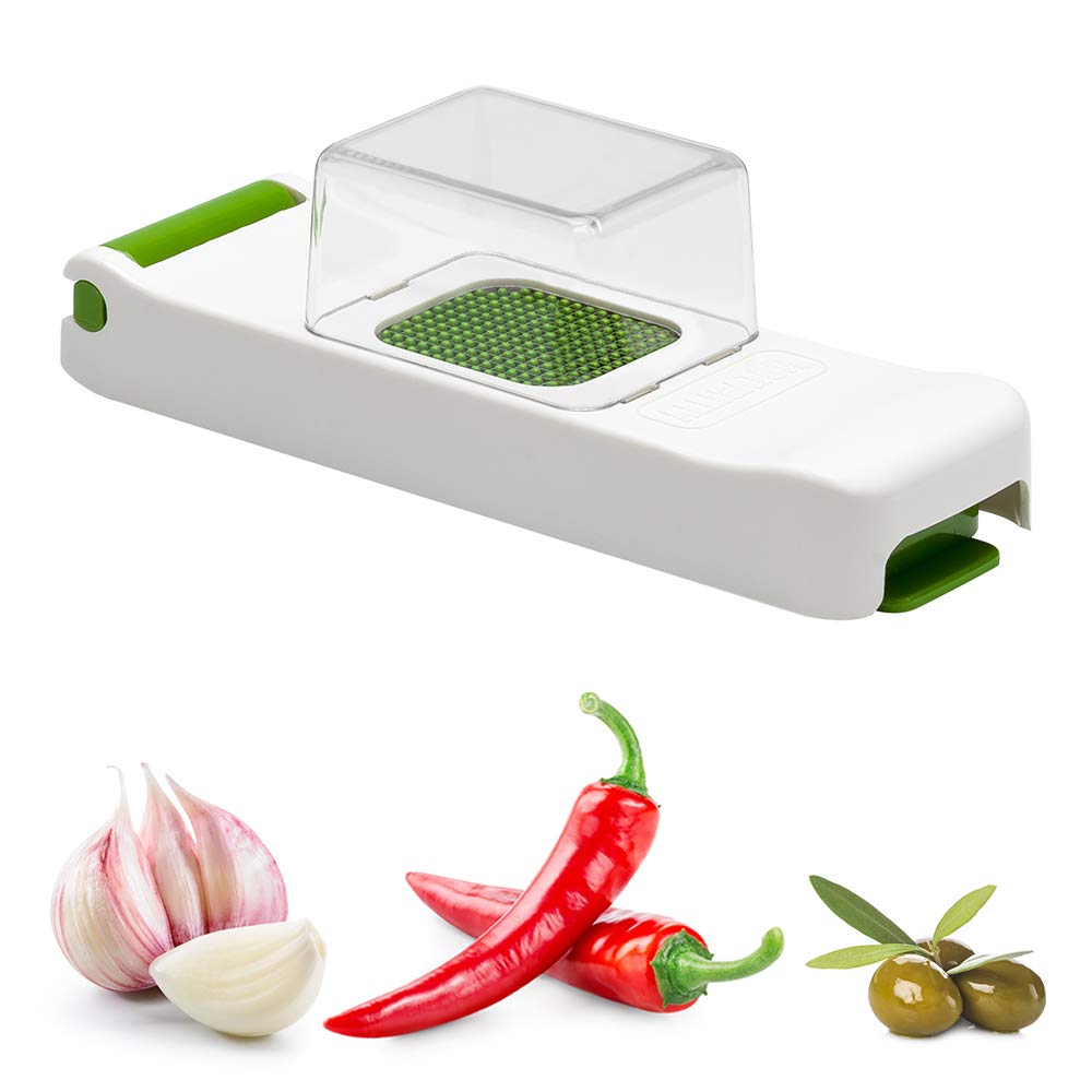 Alligator Mini Clickbox Onion Cutter, Stainless Steel, White/Green, 17.8 x 5.1 x 5.1 cm