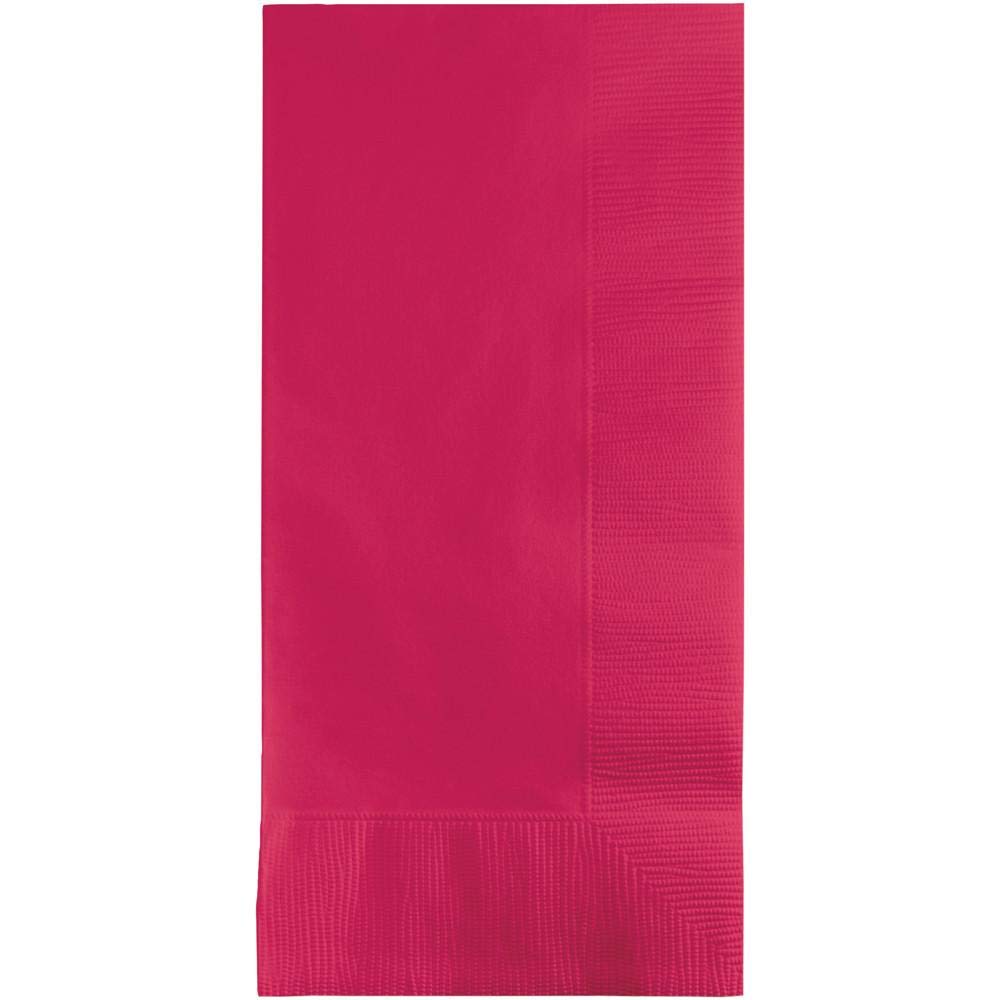 Creative Converting Touch Of Color 2-Ply 50 Count Paper Dinner Napkins, Hot Magenta , 7.5 X 4.25 - 67177B