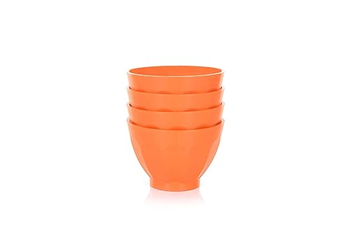 Mintra Home Unbreakable Bowls and Trays (Bold Collection)  Dark Orange  (Small Bowl 4pk - 250ml (8oz)