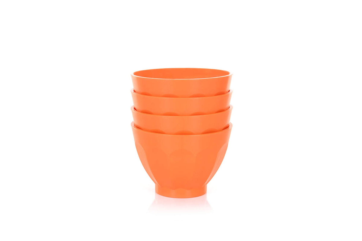 Mintra Home Unbreakable Bowls And Trays (Bold Collection), Dark Orange, (Small Bowl 4Pk - 250Ml (8Oz)