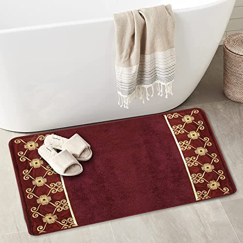 Zahari Home Elegant Rose Classic Bathroom Rug Modern Bath Rug Luxury Contemporary Decor Beautiful Shower Mat Unique Design Styli