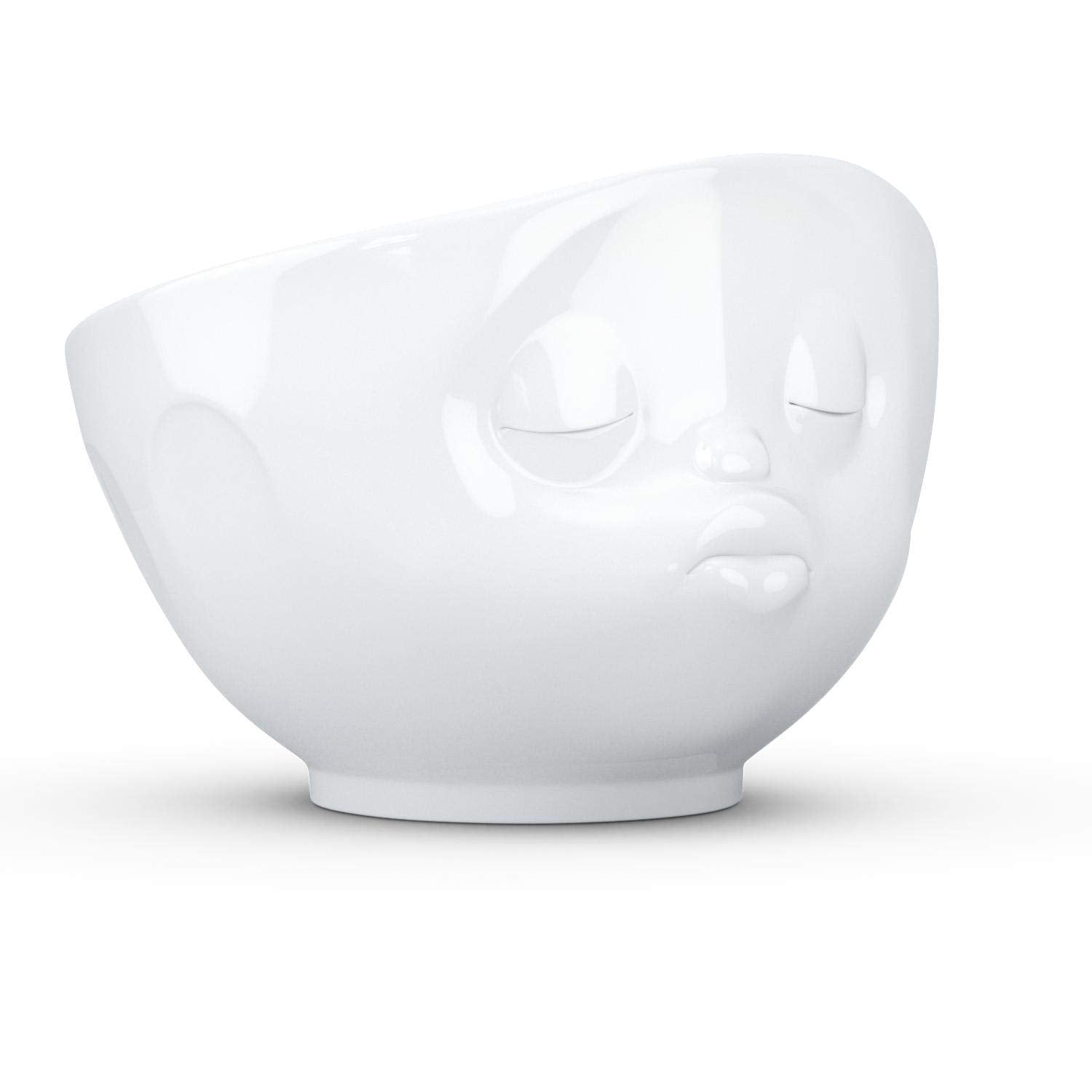 Fiftyeight Products Tassen Porcelain Bowl, Kissing Face Edition, 16 Oz. White, (Single Bowl) For Serving Cereal, Soup