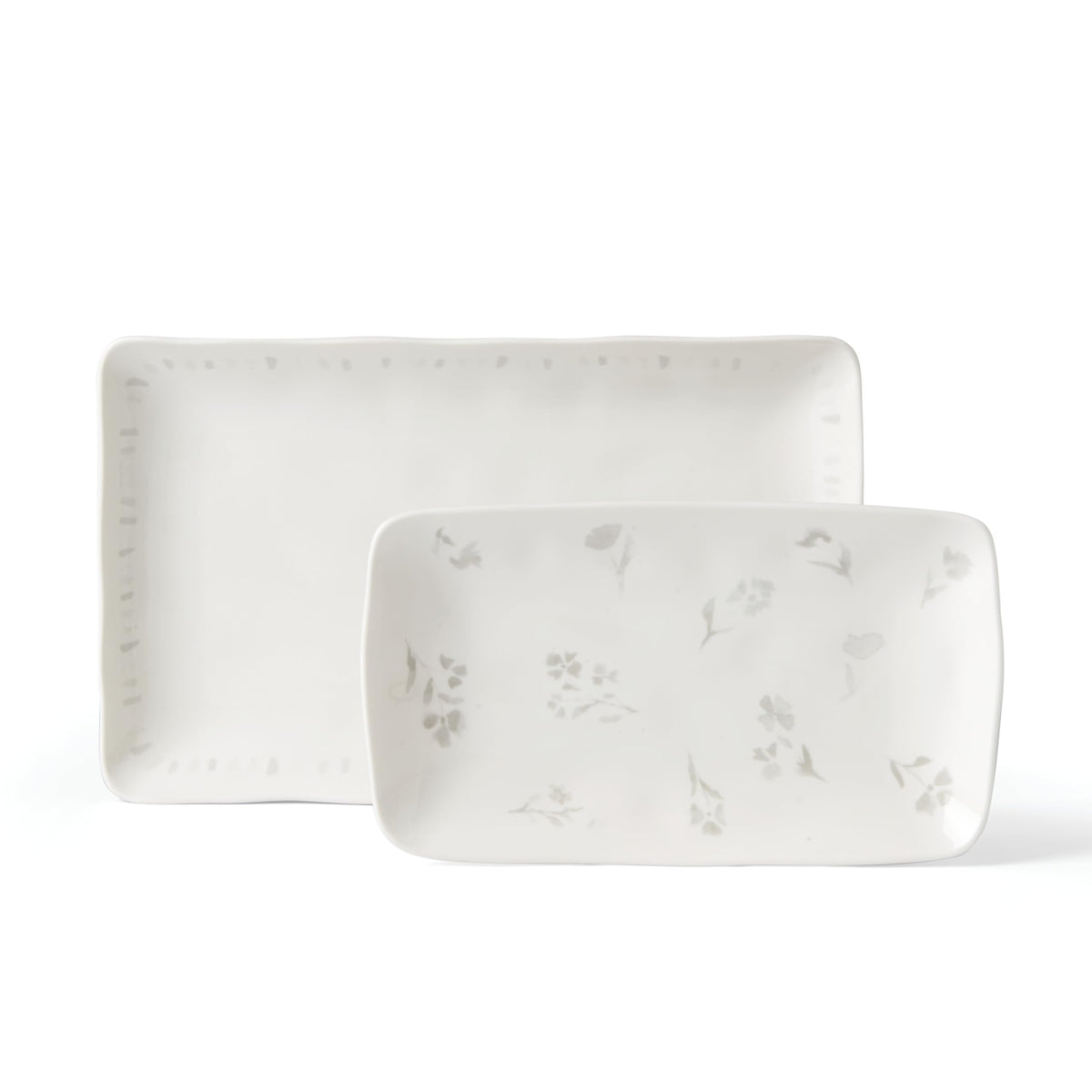 Lenox Oyster Bay 2-Piece Nesting Serving Platters, 3.40 Lb, White