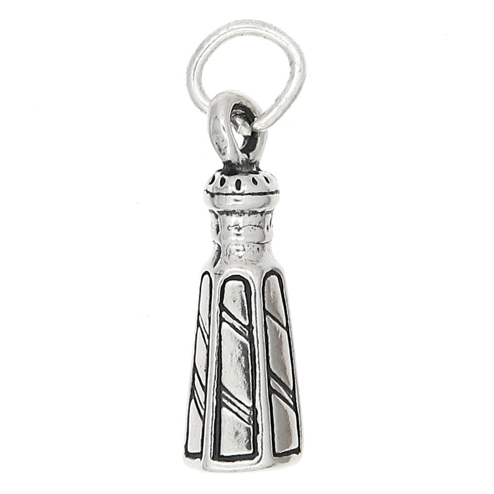 Sterling Silver Oxidized Three Dimensional Salt Or Pepper Shaker Charm