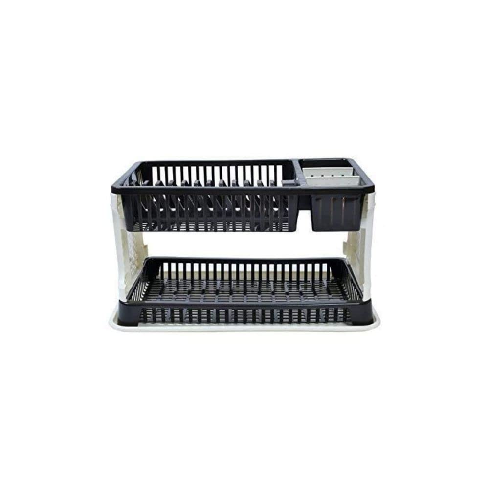 Cospex Kitchen Organizer Rack With Water Storing Tray, Plate Rack, Dish Rack, Plate Stand, Dish Stand, Utensil Rack