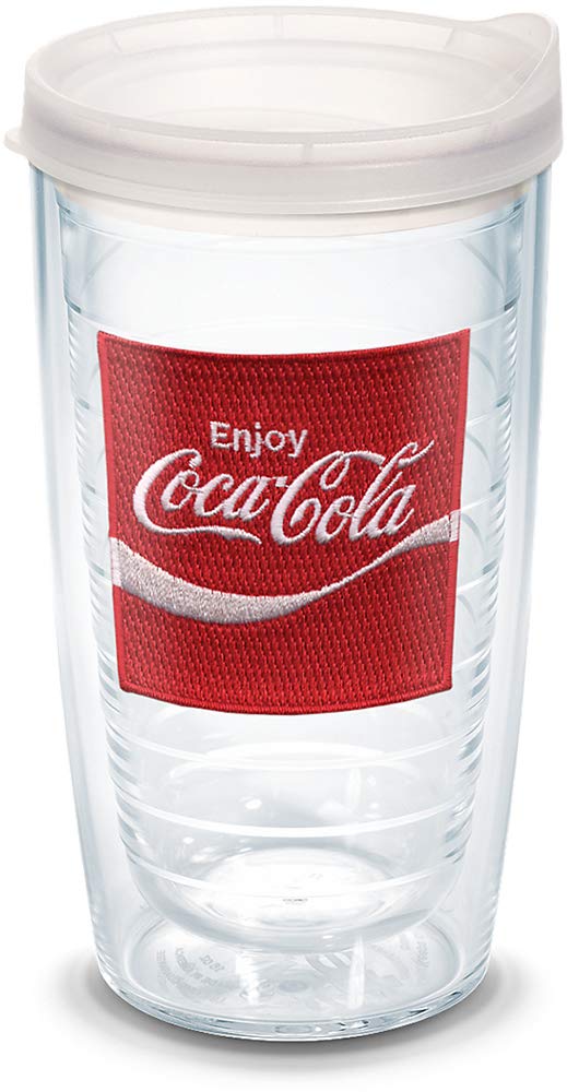 Tervis Coca-Cola - Enjoy Coke Emblem Made In Usa Double Walled Insulated Tumbler Travel Cup Keeps Drinks Cold & Hot, 16Oz, Clear