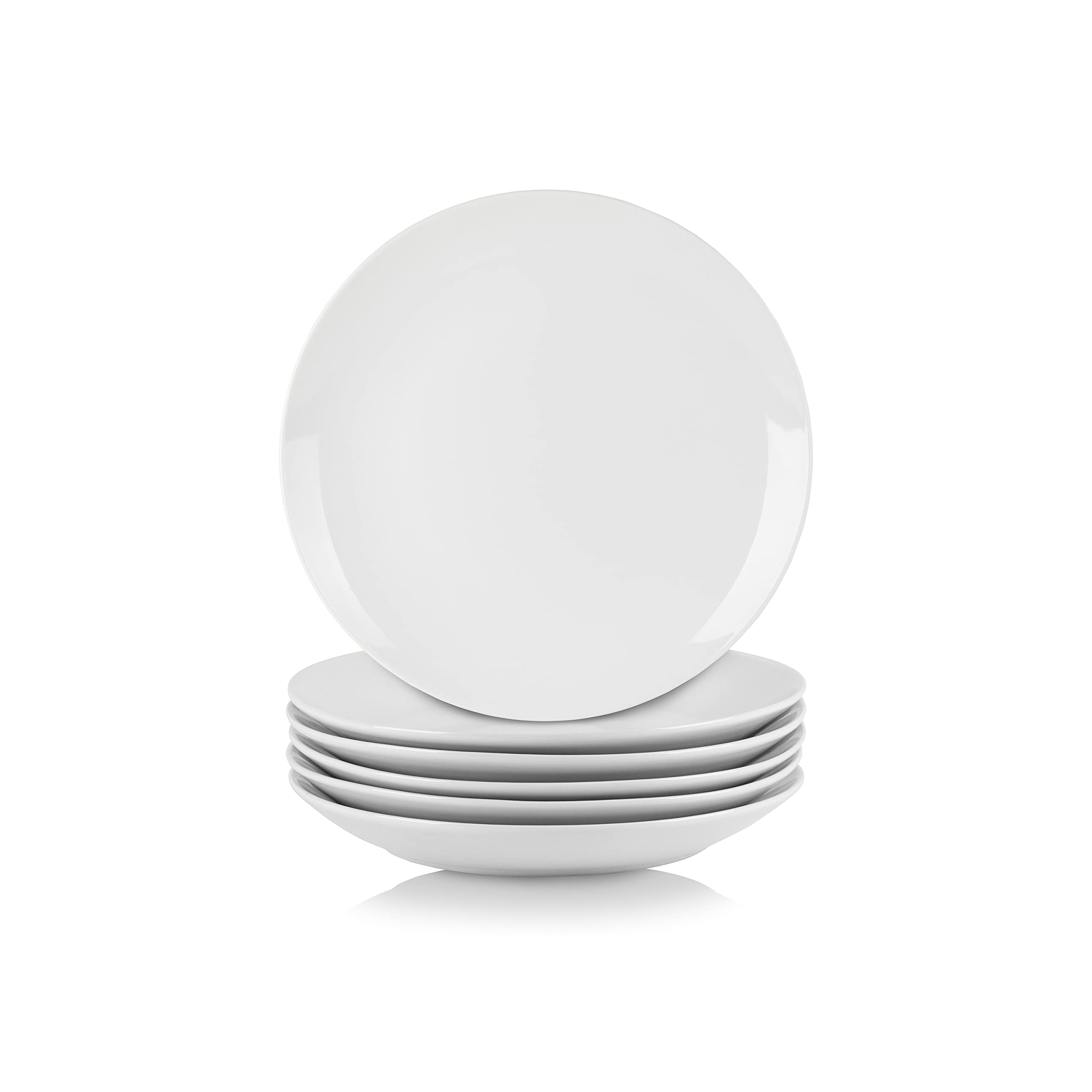 10 Strawberry Street Simply White 7.5 Coupe Salad Plate, Set of 6