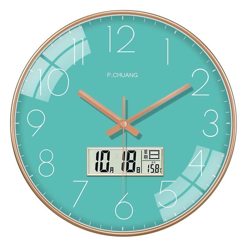 Star Work Plastic Non Ticking Silent Quartz Clock For Office Bedroom Hall Living Room, Mute & Quiet Wall Clocks (Sky Blue Digita