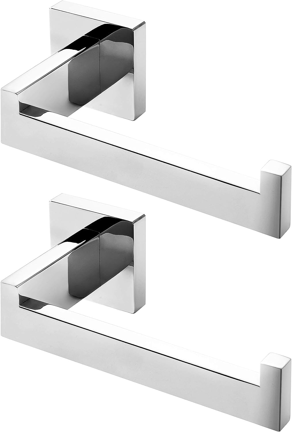 Hitslam Chrome Toilet Paper Holder Premium 304 Stainless Steel Square Toilet Roll Holder For Bathroom Rustproof Wall-Mounted 2 P