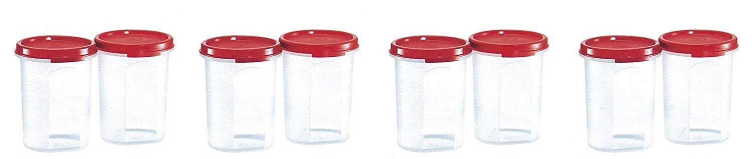 Tupperware Plastic Container Set, 440Ml, Set Of 8, White