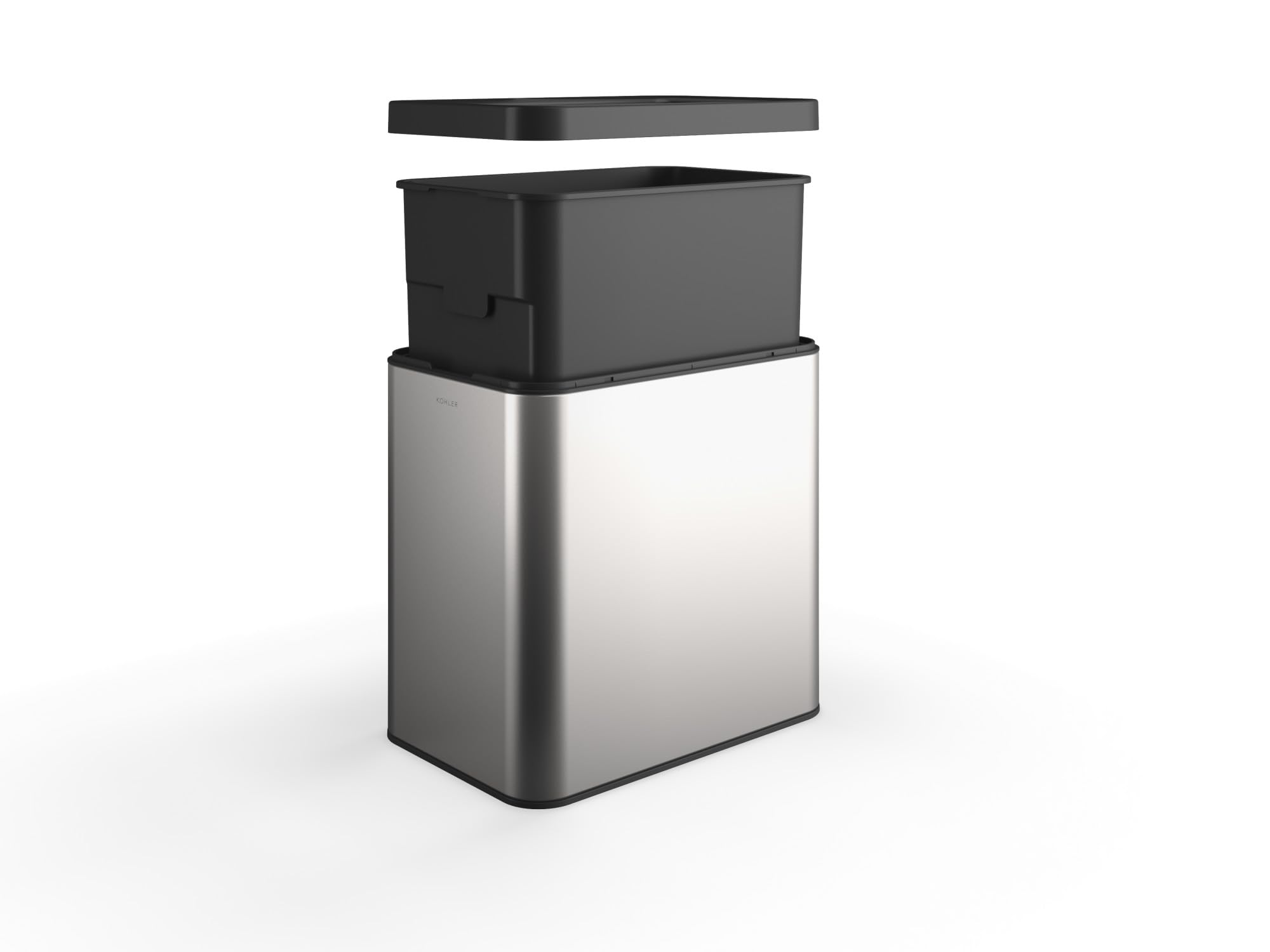 Kohler K-31314-Bst 25-Liter Open-Top Trash Can, Black Stainless Steel