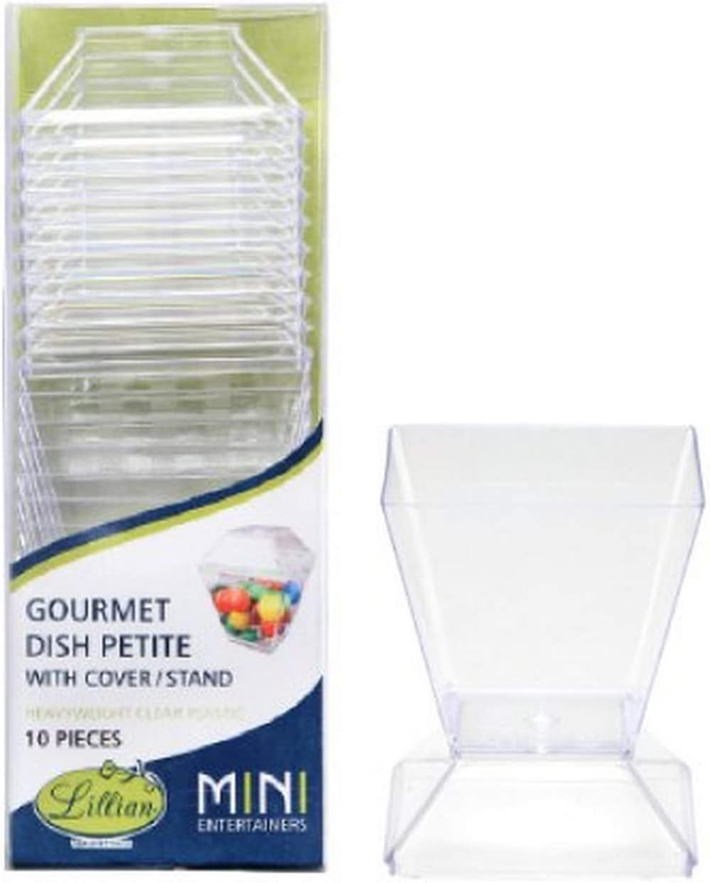 Lillian Tablesettings Petite Mini Gourmet Dish-2 Oz | Clear | Pack Of 10 Plastic Serveware (64548)