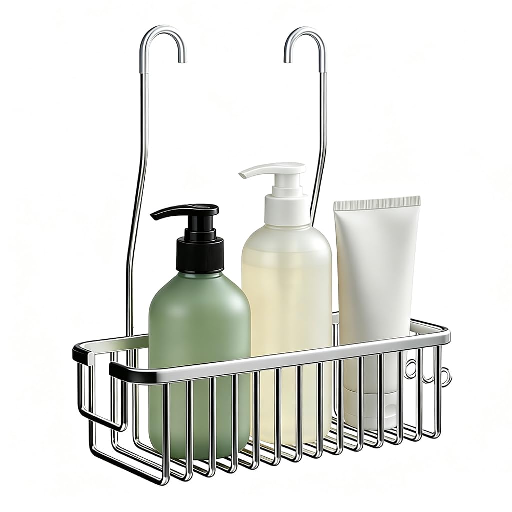 Hasthip Bathroom Organiser Without Drill, Shower Hanging Caddy, Aluminum Shower Shelves Rack For Inside Shower, Bathroom Shelves